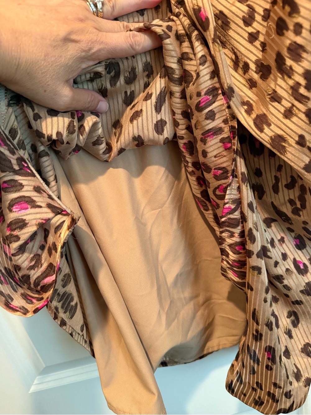 Express Mini Sheath Dress - Leopard Print Plus Pink - Size XL - Picture 7 of 8